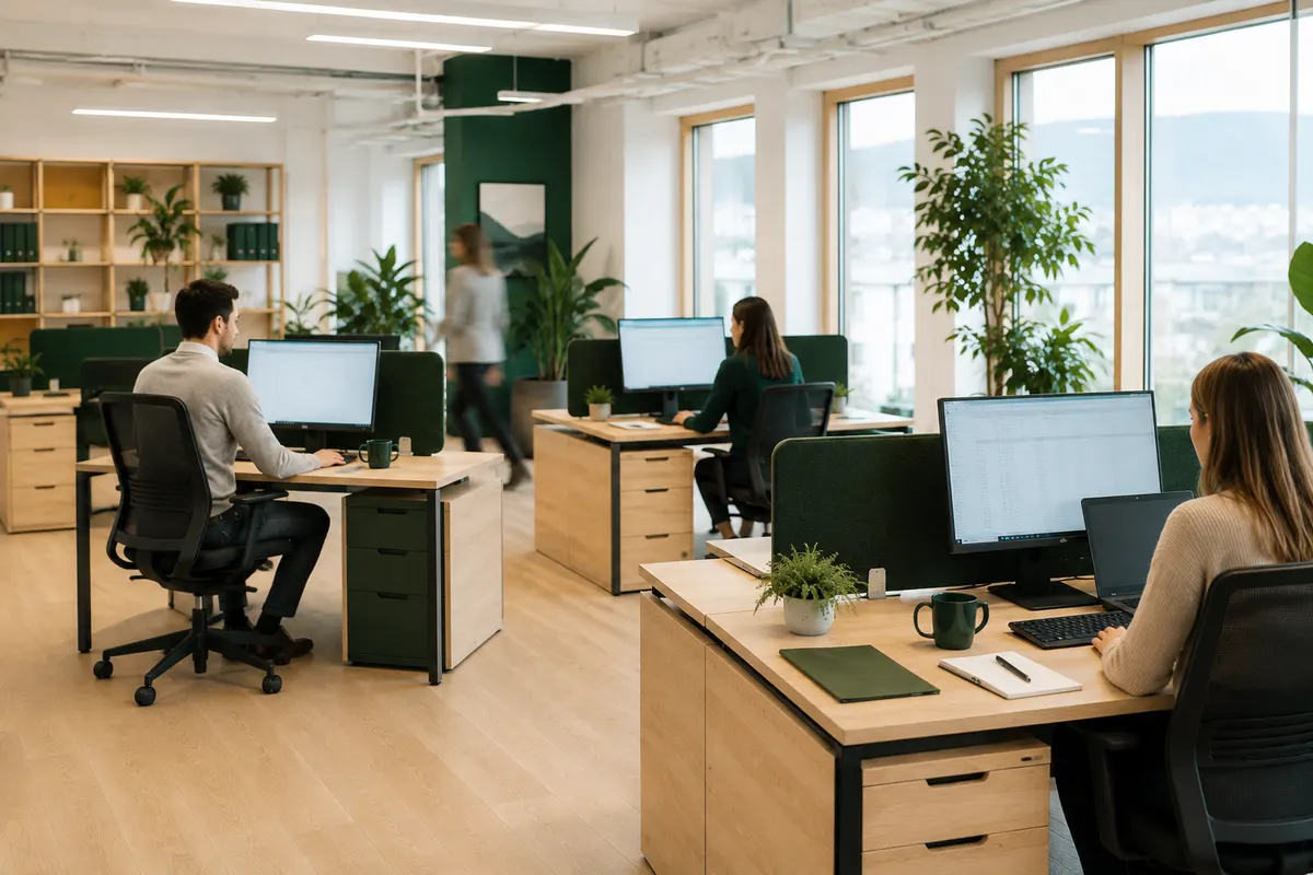 L'open space de la fiduciaire Fidunea à Neuchâtel — espace de travail ouvert et lumineux